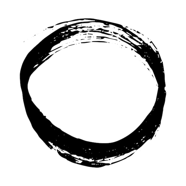 Нарисованная вручную выделенная овальная иллюстрация Клипарт рамки маркера Чернильный круг Один элемент