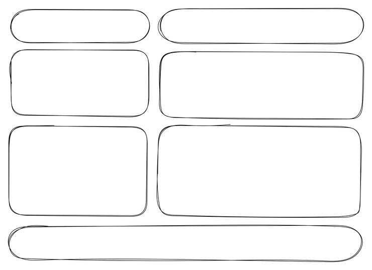 Hand drawn highlighter rectangle vector set