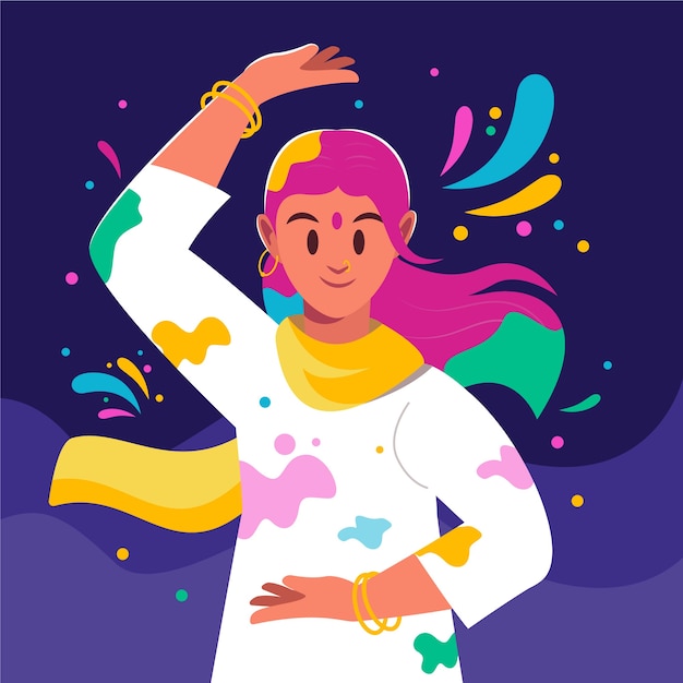 Vector hand drawn holi illustration