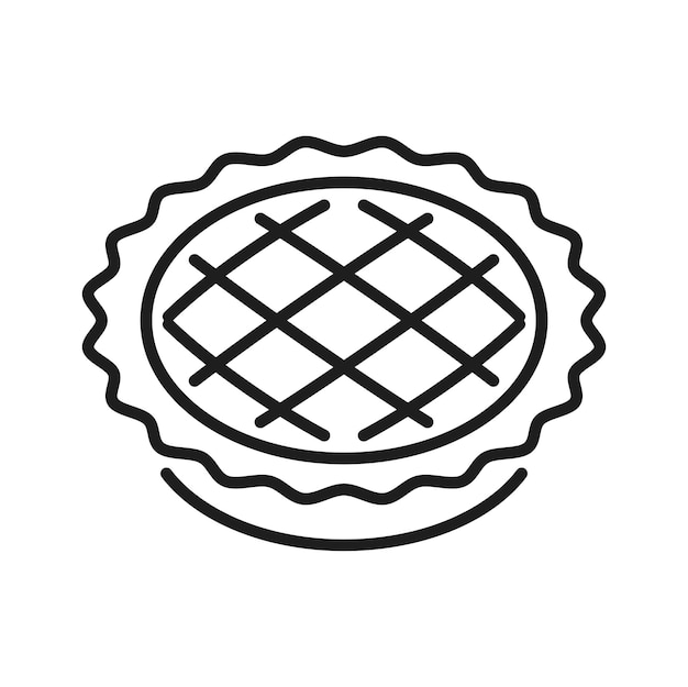 Vector hand drawn homemade organic apple pie dessert icon