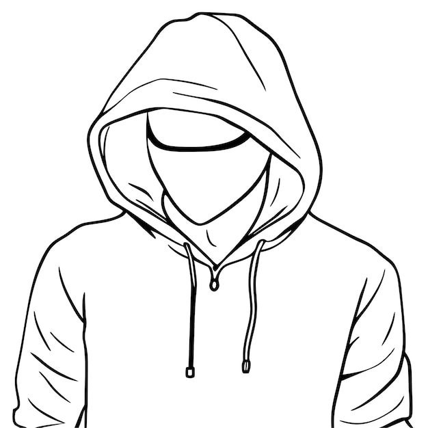 Vector hand drawn hoodie outline illustration