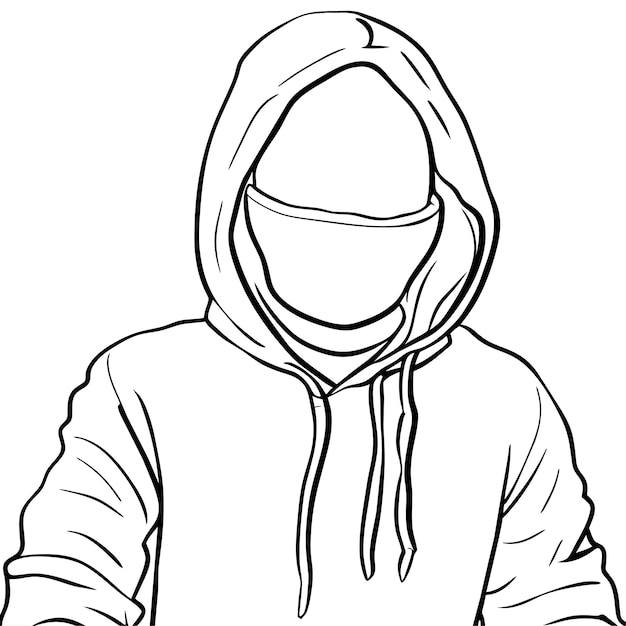 Vector hand drawn hoodie outline illustration