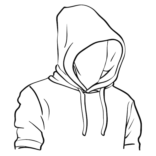 Premium Vector | Hand drawn hoodie outline illustration