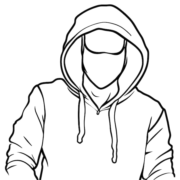 Hand drawn hoodie outline illustration