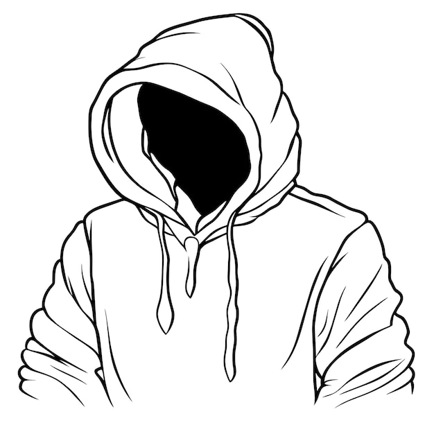 Vector hand drawn hoodie outline illustration