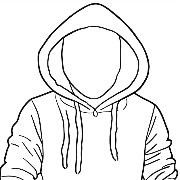 Hand drawn hoodie outline illustration