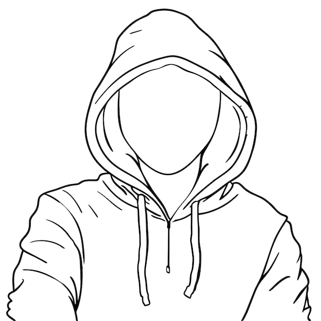 Premium Vector | Hand drawn hoodie outline illustration