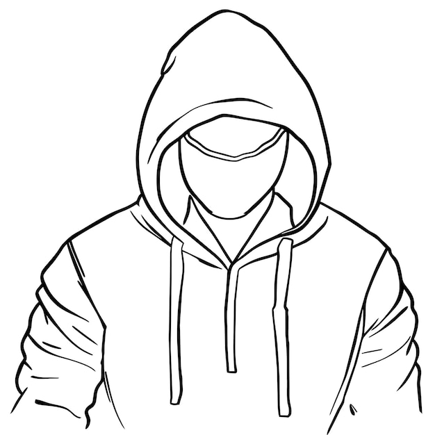 Vector hand drawn hoodie outline illustration