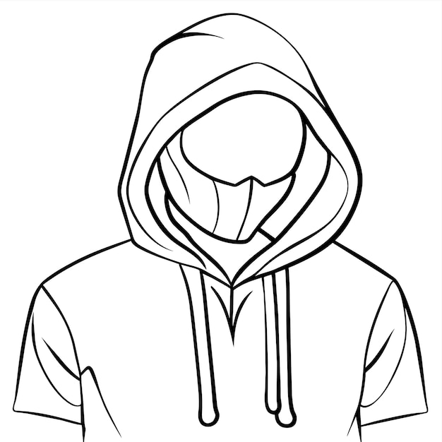 Vector hand drawn hoodie outline illustration