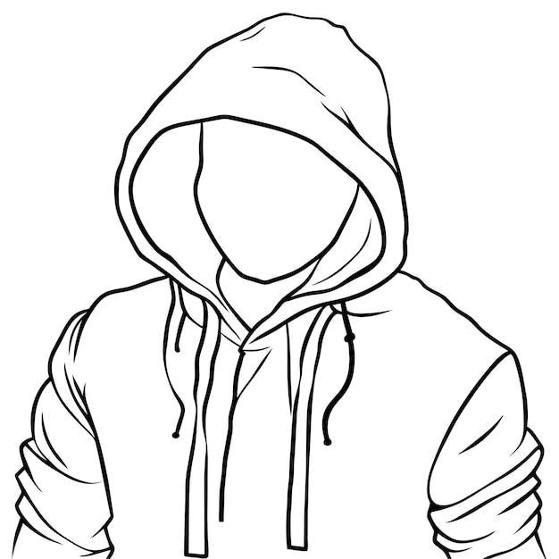 Hand drawn hoodie outline illustration