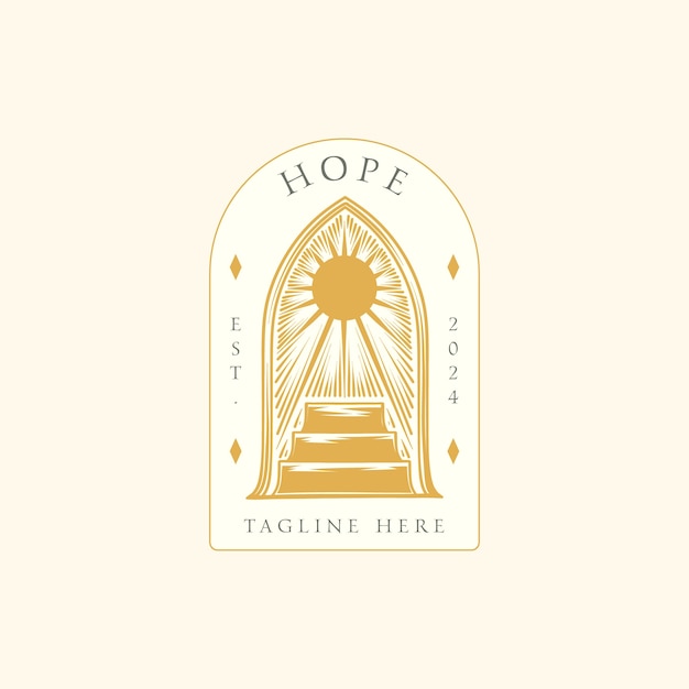 Vector hand drawn hope logo design