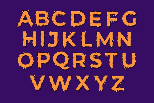 Hand drawn horror font template