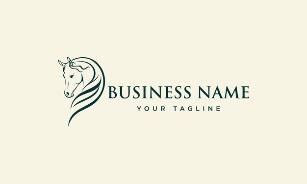 Hand drawn horse head logo