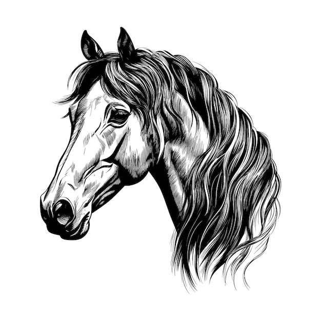 Hand drawn horse vector illustration