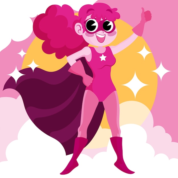 Vector hand drawn hot pink illustration