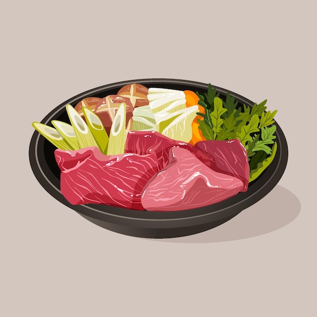 Hand drawn hot pot illustration