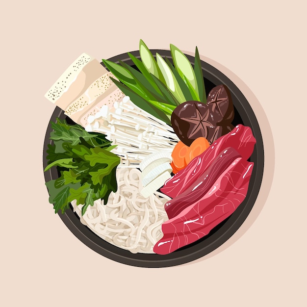 Hand drawn hot pot illustration