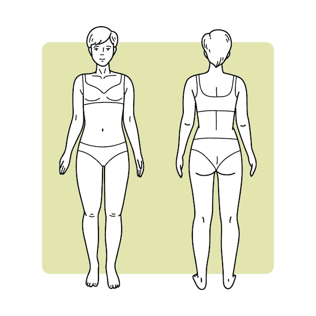 Hand drawn human body outline illustration