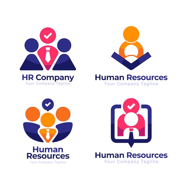 Hand drawn human resources  collection logo