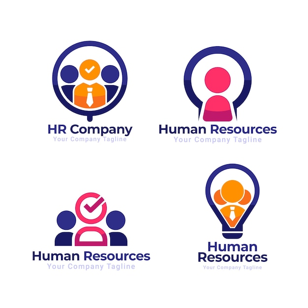 Hand drawn human resources  collection logo