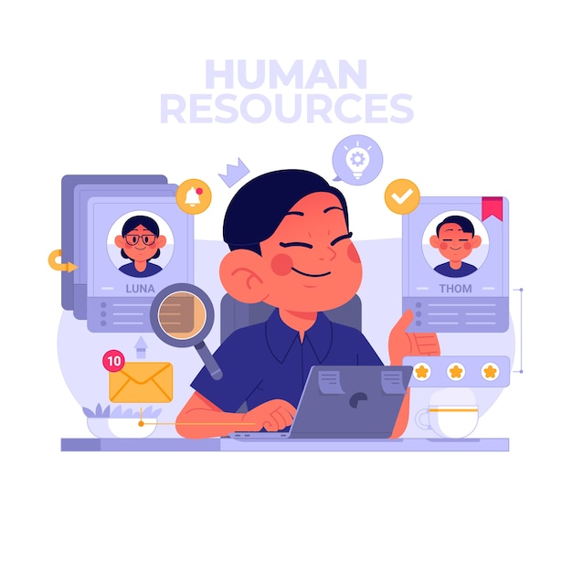 Hand drawn human resources  illustration