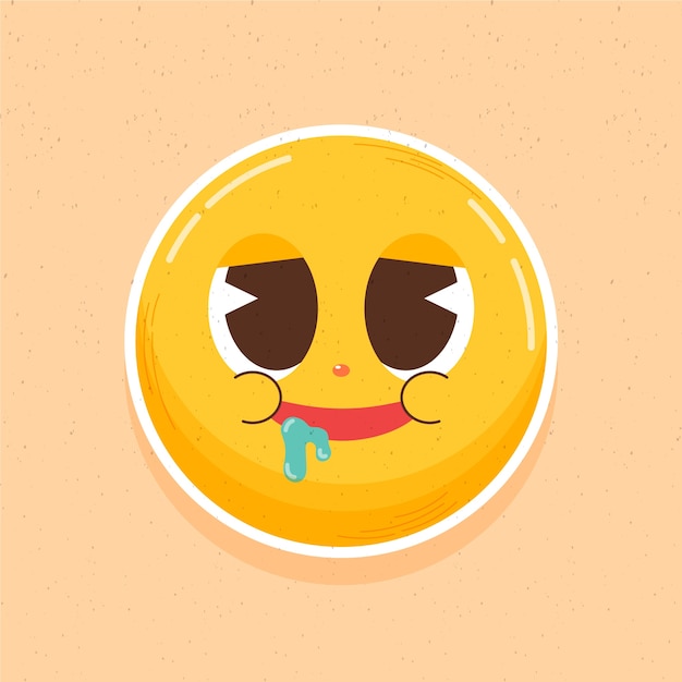 hand drawn hungry emoji illustration