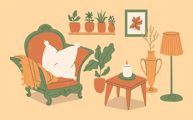 Concetto di hygge disegnato a mano