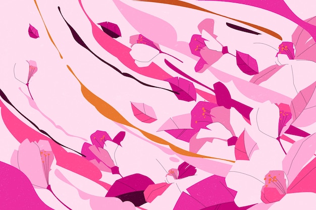 Vector hand drawn hyper pink background