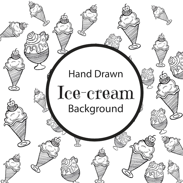 Hand drawn ice cream background