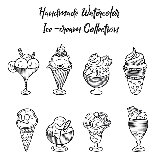 Hand drawn ice cream collection