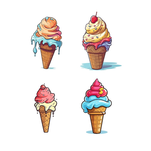 hand drawn ice cream illustration