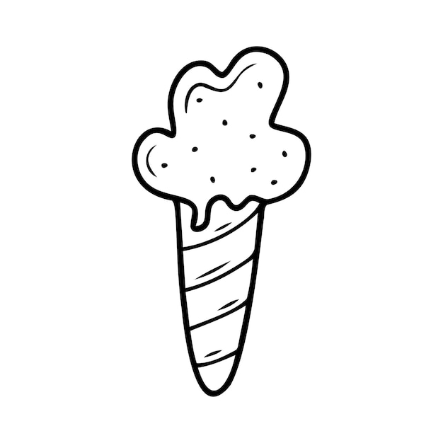 Hand drawn ice cream isolated on a white background