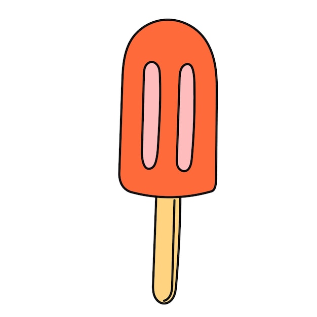 Hand Drawn Ice Cream Popsicle Or Ice Lolly