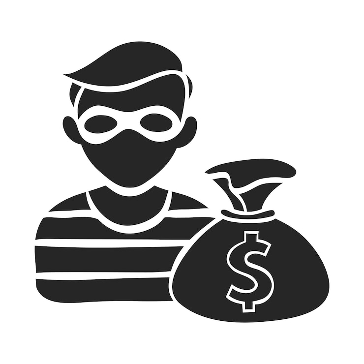 Vector hand drawn icon burglar