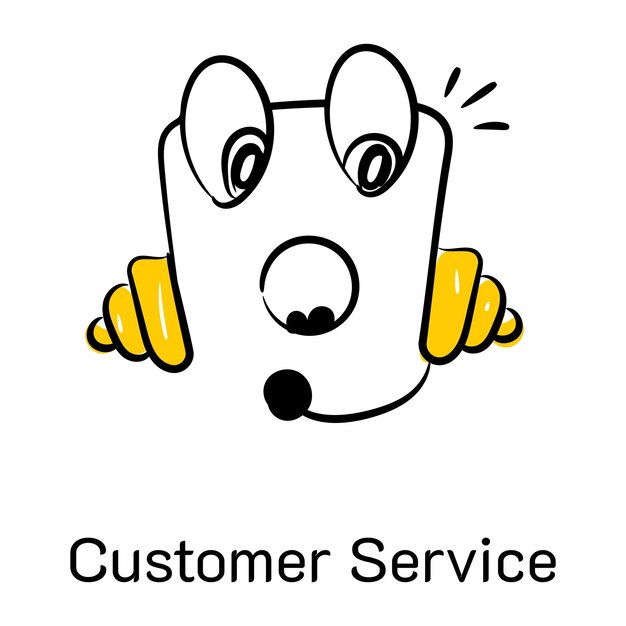 Hand drawn icon of customer service with scalability