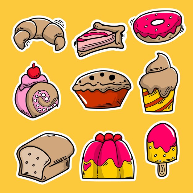 Hand Drawn Icon of Desserts