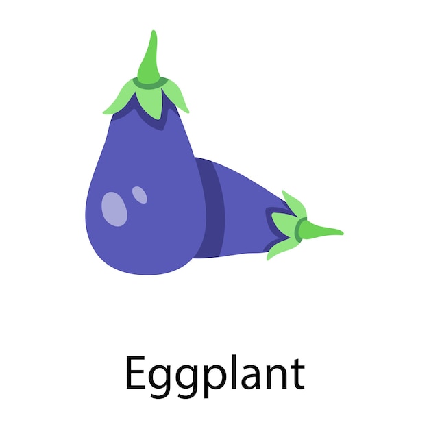 Hand drawn icon of eggplant