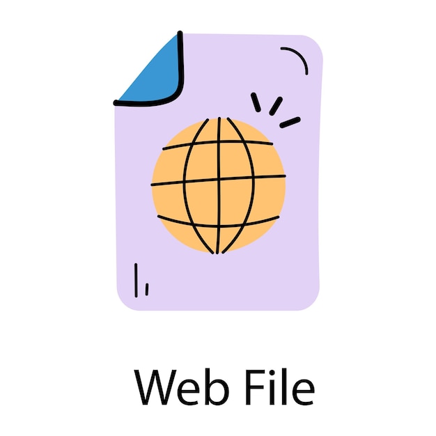 Hand drawn icon of web file