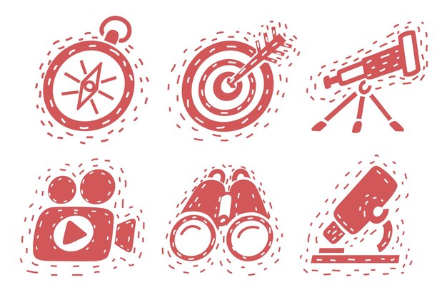 Vector hand drawn icons set