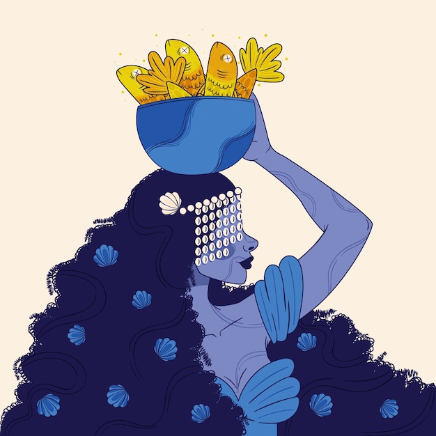 hand drawn iemanja illustration