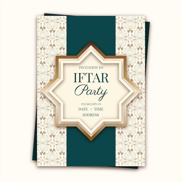 손으로 그린 된 Iftar 초대장 서식 파일