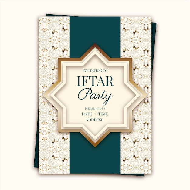 Vector hand drawn iftar invitation template