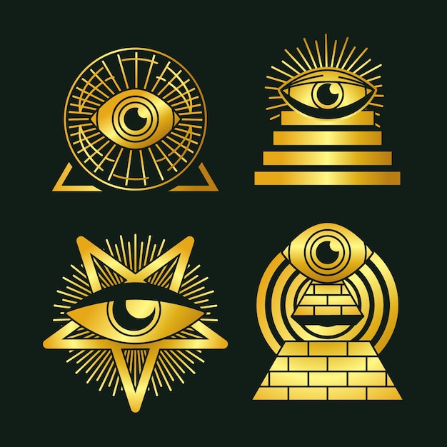 Vector hand drawn  illuminati illustration