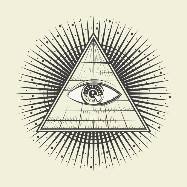 Vector hand drawn illuminati  illustration