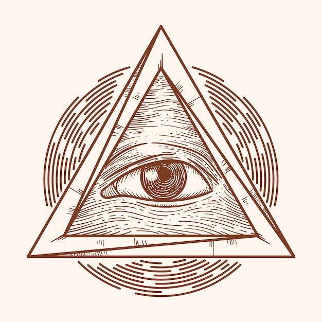 벡터 손으로 그린 illuminati 기호