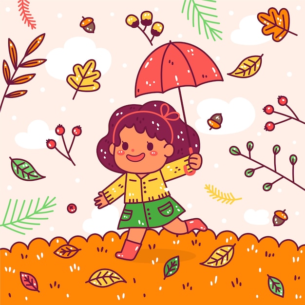 Vector hand drawn illustration for autumn celebration