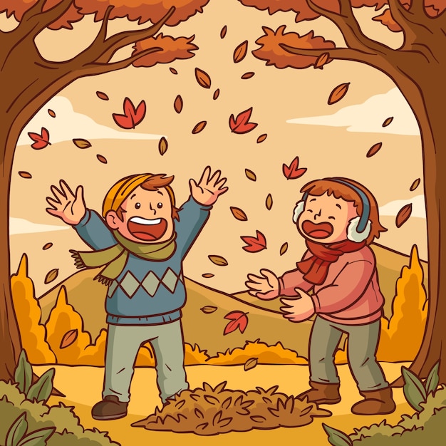 Illustrazione disegnata a mano per la celebrazione dell'autunno