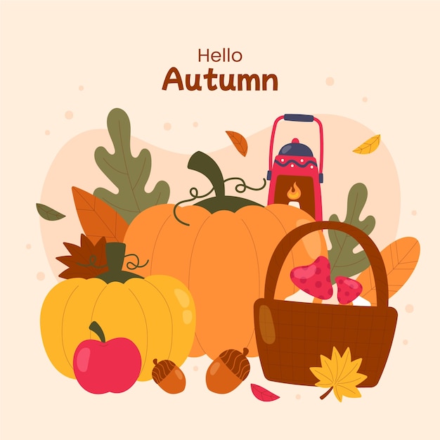 Illustrazione disegnata a mano per l'autunno