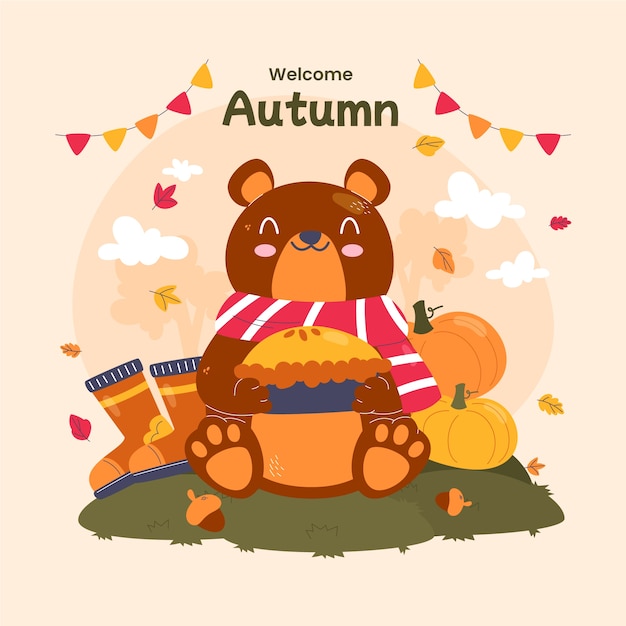 Vector hand drawn illustration for autumn