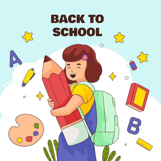 Hand drawn illustration for back to school season